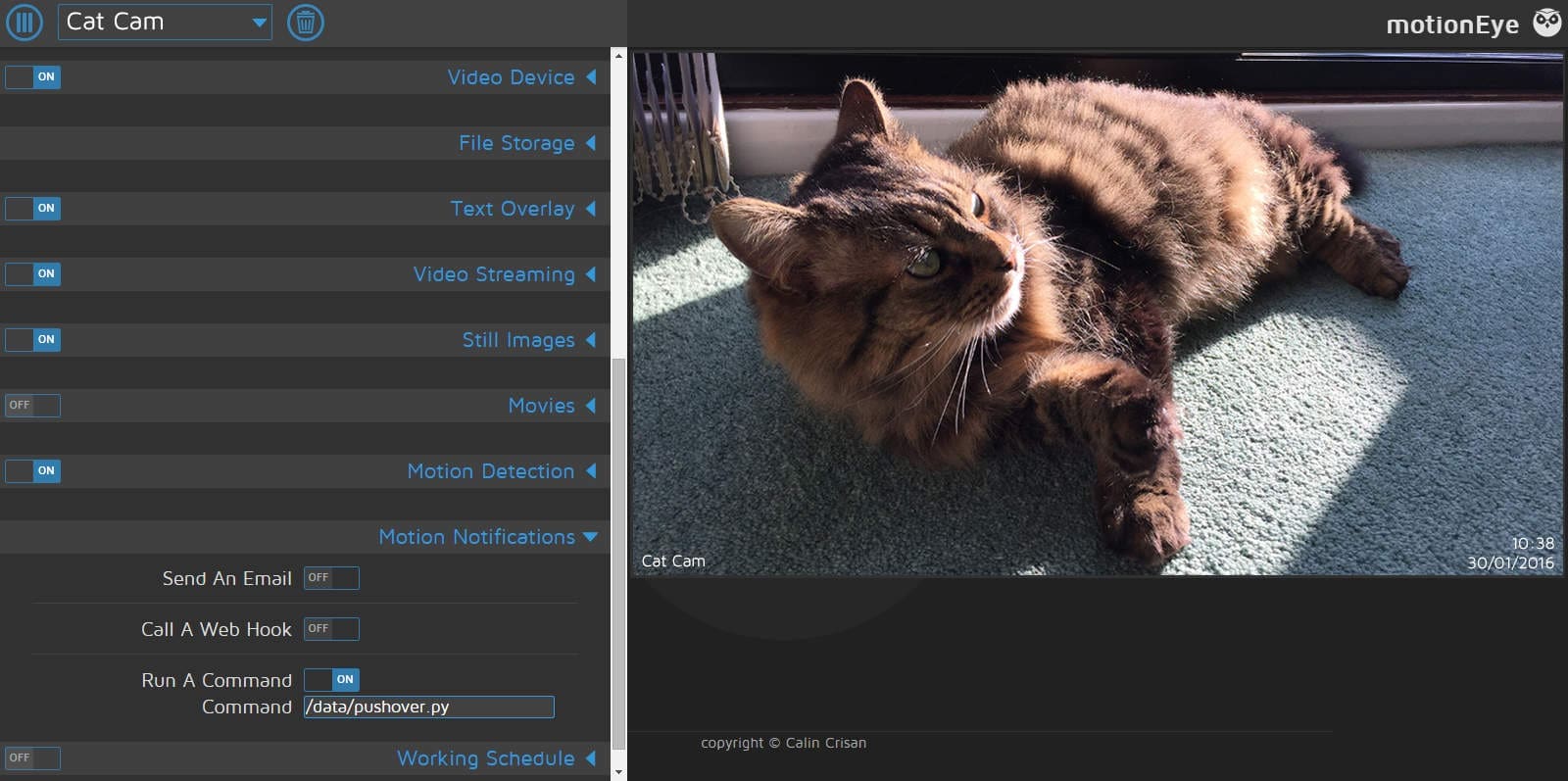 Add Push Notifications to MotionEye OS