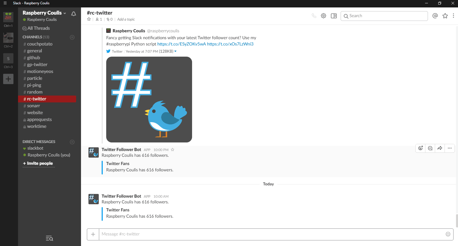 How to set up Slack notifications for Twitter and Facebook on Raspberry Pi